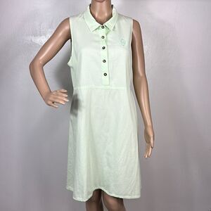 WEK Light Green Cotton Sleeveless Shirt Dress Size M